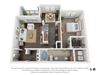 One Bed One Bath A4 Floor Plan at Villas at Stone Oak Ranch, Texas, 78727 at Villas at Stone Oak Ranch, Austin